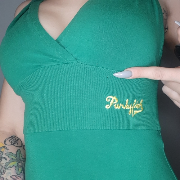 Vintage Punky Fish Handkerchief Green Fairy Dress. - Picture 5 of 6